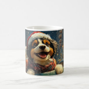 Bernedoodle Dog Roller Coaster Christmas  Coffee Mug