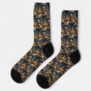 Bernedoodle Dog Roller Coaster Christmas  Socks