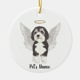 Bernedoodle Dog Sympathy Memorial  Ceramic Tree Decoration