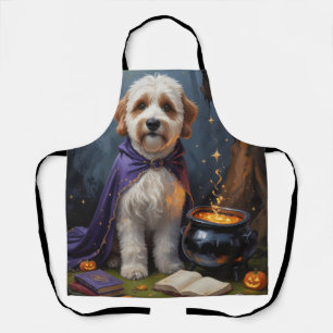 Bernedoodle Dog Whimsical Halloween Painting Apron
