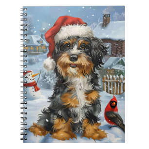 Bernedoodle Dog Winter Wonderland Christmas Notebook