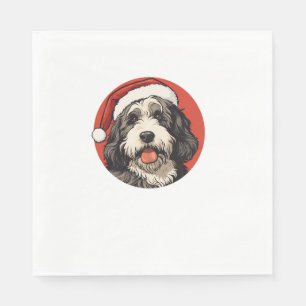 Bernedoodle Dog Xmas Doodle Dood Cute Christmas Be Napkin