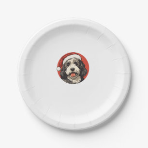 Bernedoodle Dog Xmas Doodle Dood Cute Christmas Be Paper Plate