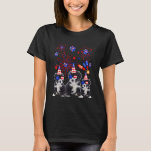 Bernedoodle Dogs American Flag Happy 4th Of July T-Shirt