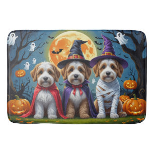 Bernedoodle Dogs Pumpkin Halloween Funny Bath Mat