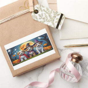 Bernedoodle Dogs Pumpkin Halloween Funny Rectangular Sticker