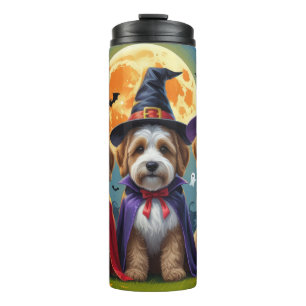 Bernedoodle Dogs Pumpkin Halloween Funny Thermal Tumbler
