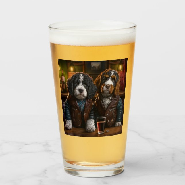 Bernedoodle, Goldendoodle, Labradoodle dog gift Glass (Front Filled)