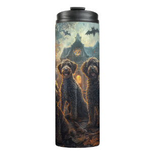 Bernedoodle Halloween Night Doggy Delight  Thermal Tumbler