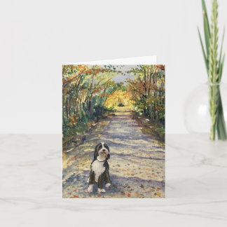 Bernedoodle Hand-Painted on Canvas Note Card