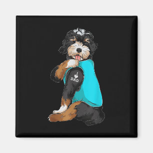 Bernedoodle I Love Dad Tattoo Apparel, Dog Dad Gif Magnet