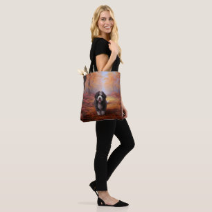 Bernedoodle in Autumn Leaves Fall Inspire Tote Bag