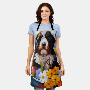 Bernedoodle on a Paddle: A Scenic Adventure Apron