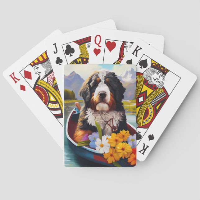 Bernedoodle on a Paddle: A Scenic Adventure Playing Cards (Back)