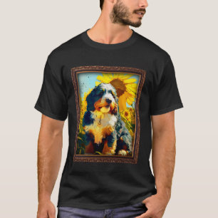 Bernedoodle Painting Sunflower Flower Mum Women Fl T-Shirt