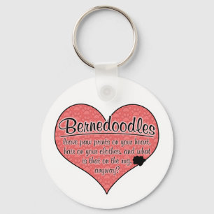 Bernedoodle Paw Prints Dog Humour Key Ring