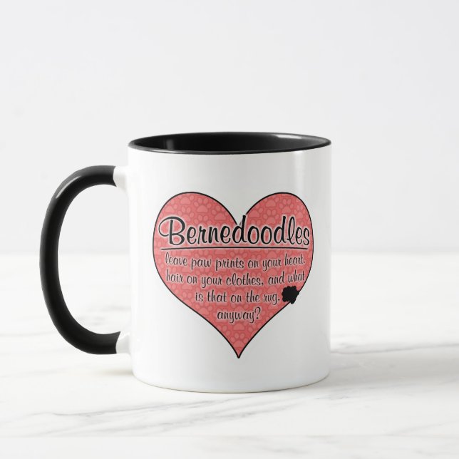 Bernedoodle Paw Prints Dog Humour Mug (Left)