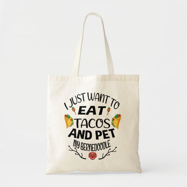 Bernedoodle Taco Lover Cinco De Mayo 2021 Tote Bag (Front)