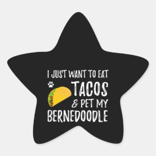 Bernedoodle Taco Lover Cinco De Mayo Dog Mum Star Sticker
