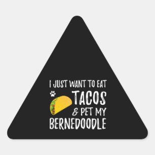 Bernedoodle Taco Lover Cinco De Mayo Dog Mum Triangle Sticker