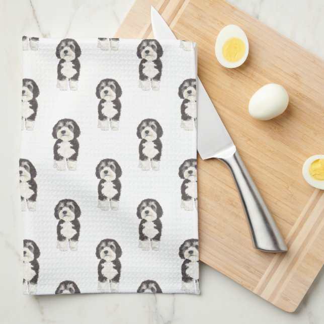 Bernedoodle Tea Towel (Quarter Fold)