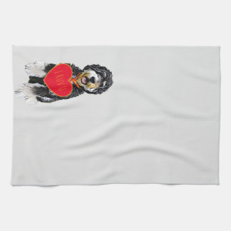 Bernedoodle Valentine Kitchen Towel