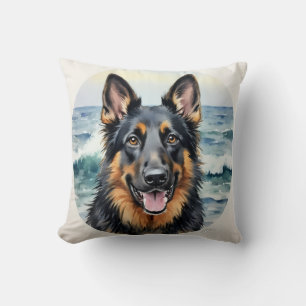 Bernedoodle Watercolor Confetti Pattern Art Cushion