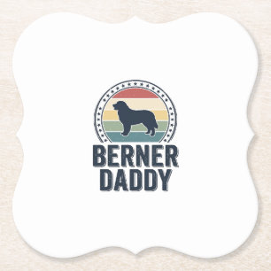 Berner Daddy Vintage Dog Dad Vector Shirt Design_1 Paper Coaster