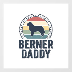 Berner Daddy Vintage Dog Dad Vector Shirt Design_1 Window Cling
