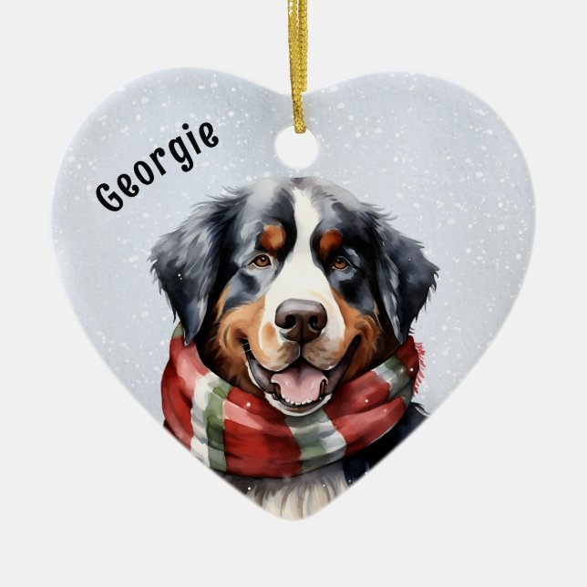Berner Dog Ceramic Ornament (Front)
