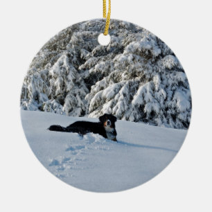 Berner in the Snow Ceramic Tree Decoration