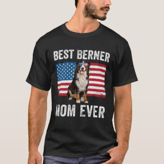 Berner Mom American Flag Dog  Owner Bernese Mounta T-Shirt