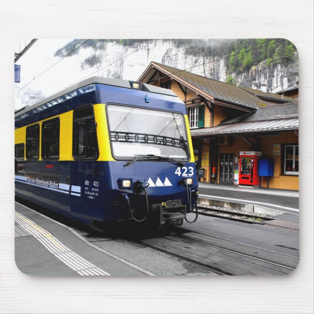 Berner Oberland bahn train in Switzerland Mouse Mat (Front)