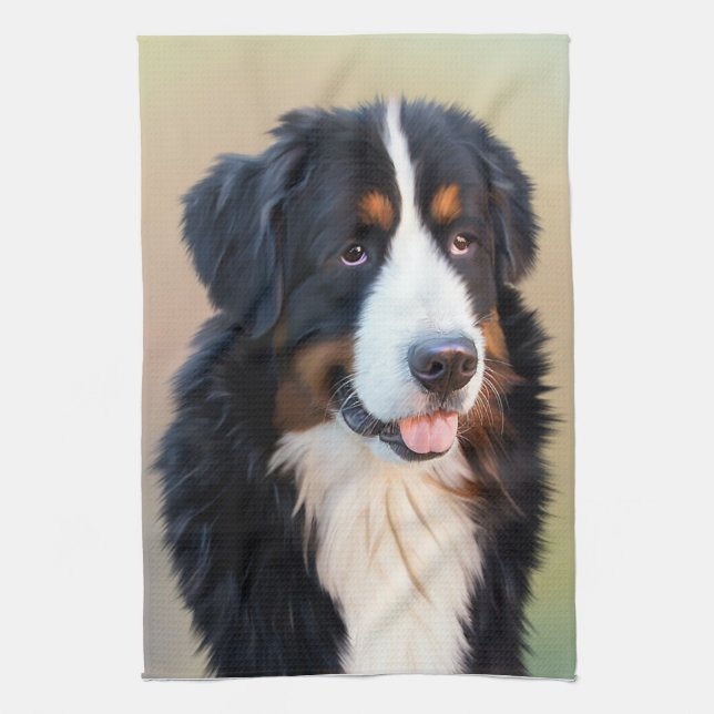 Berner Sennenhund Tea Towel (Vertical)