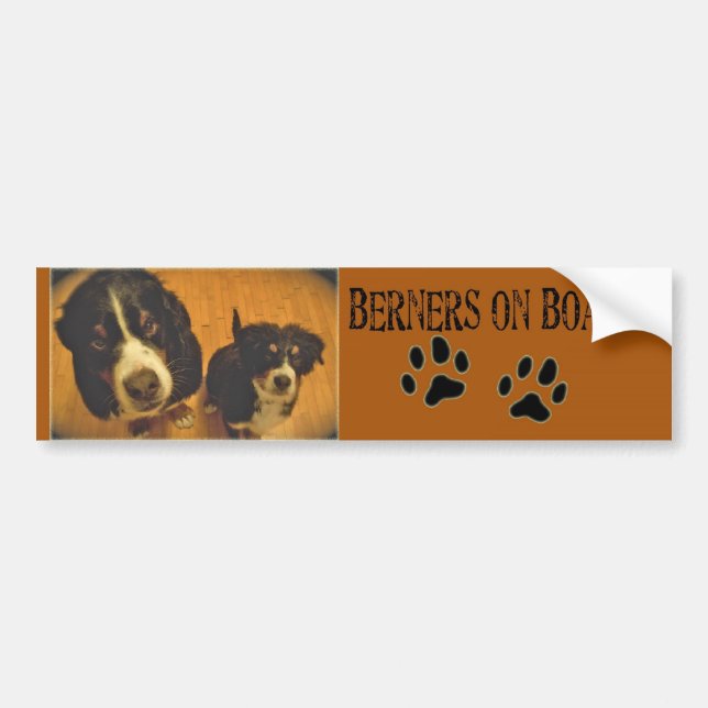Berners on Board! Bumper Sticker (Front)