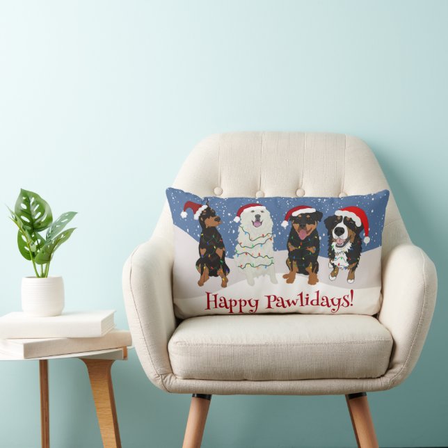 Bernese Doberman Pyrenees Rottweiler  Lumbar Cushion (Chair)