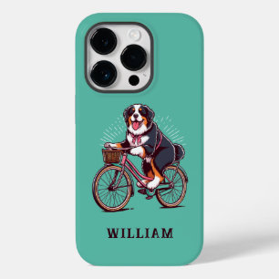 Bernese Dog Biker, Bike adventure Customised Name Case-Mate iPhone 14 Pro Case