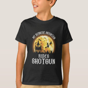 Bernese Dog Rides Shotgun, Halloween Spooky Dog T-Shirt