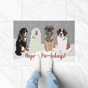 Bernese Leonberger Great Pyrenees Christmas  Doormat