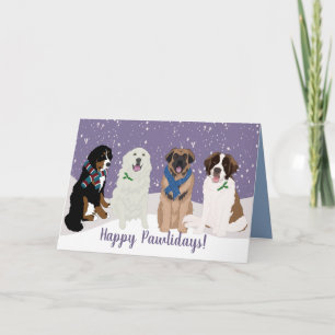 Bernese Leonberger Pyrenees St Bernard Christmas  Card