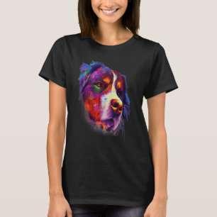 Bernese Looking Into Your Eyes Rainbow Art T-Shirt