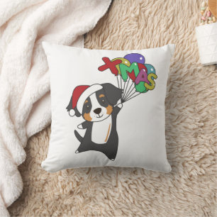 Bernese Merry Christmas Happy Christmas Dogs Cushion