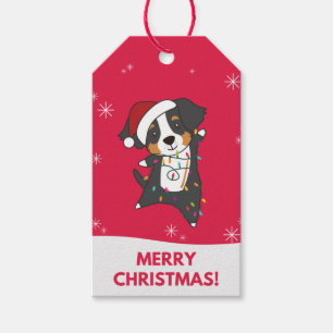 Bernese Merry Christmas Happy Christmas Dogs Gift Tags