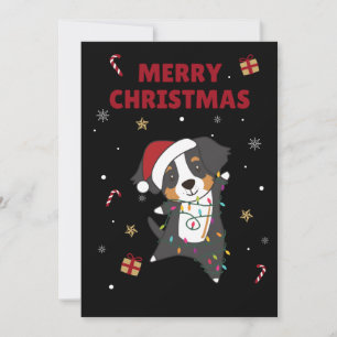 Bernese Merry Christmas Happy Christmas Dogs Holiday Card