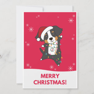 Bernese Merry Christmas Happy Christmas Dogs Holiday Card