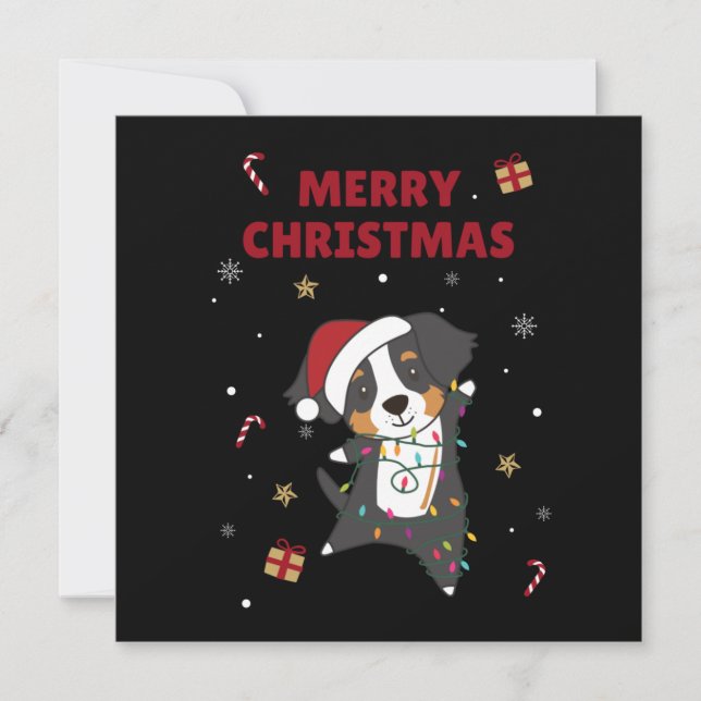 Bernese Merry Christmas Happy Christmas Dogs Invit Invitation (Front)