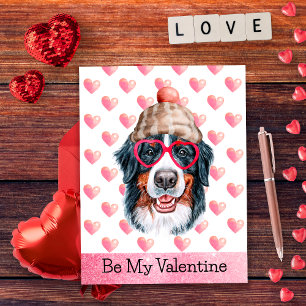 Bernese Mountain Be My Valentine Dog Valentine's Holiday Postcard
