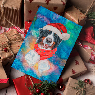 Bernese Mountain Breed Dog Christmas Holiday Postcard