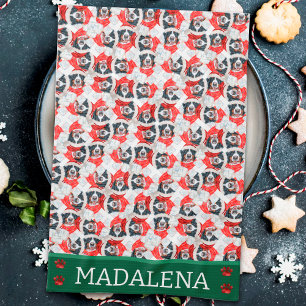 Bernese Mountain Christmas Dog Tea Towel