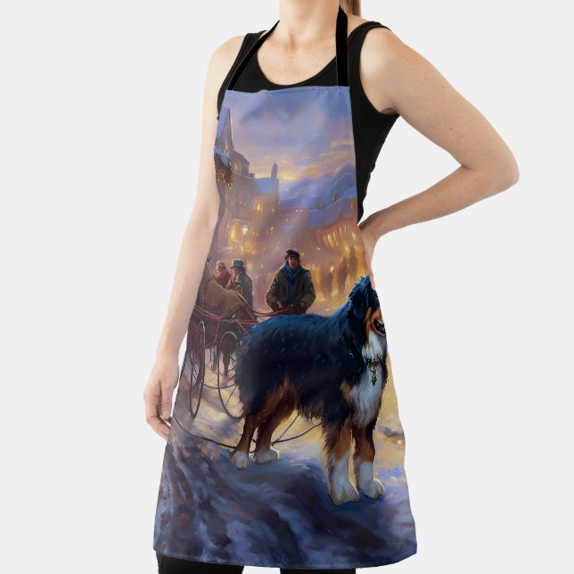 Bernese Mountain Christmas Festive Season Apron (Insitu)